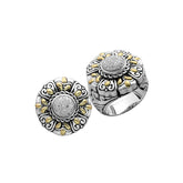 ARG-8050-DY-6" Sterling Silver Ring With 18K Gold And Diamond Jewelry Bali Designs Inc